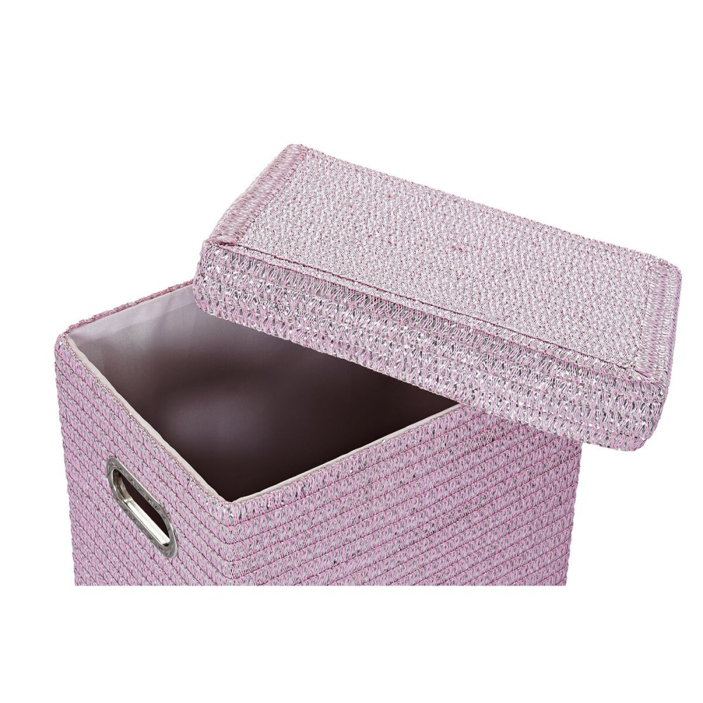 Multi-purpose basket DKD Home Decor Pink Silver polypropylene 44 x 36 x 50 cm 4 Kg 5 Pieces