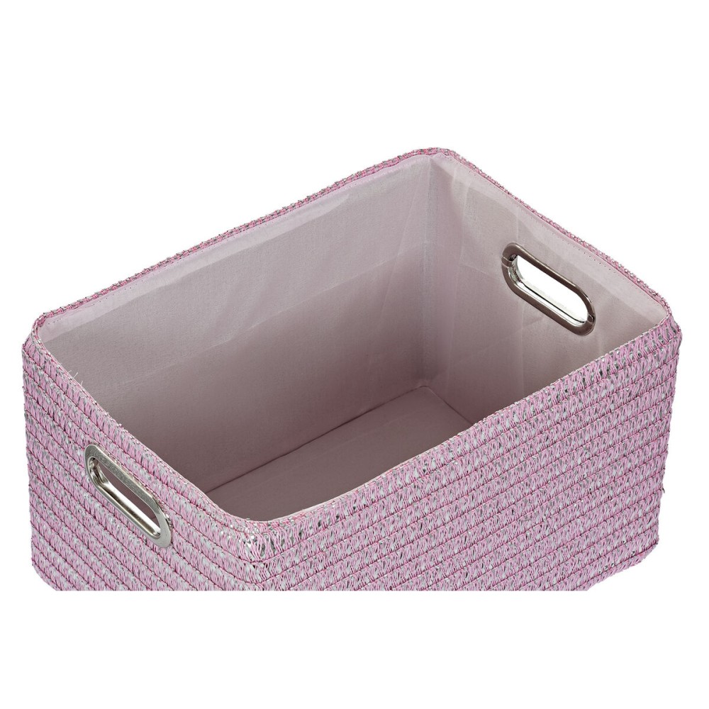 Multi-purpose basket DKD Home Decor Pink Silver polypropylene 44 x 36 x 50 cm 4 Kg 5 Pieces