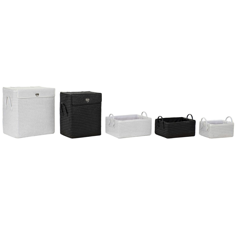 Multi-purpose basket DKD Home Decor White Black polypropylene 45 x 34 x 49 cm 4 Kg