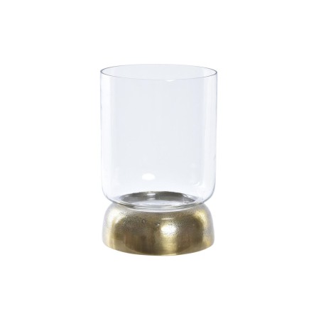 Candleholder DKD Home Decor Crystal Golden Aluminium 14 x 14 x 21 cm