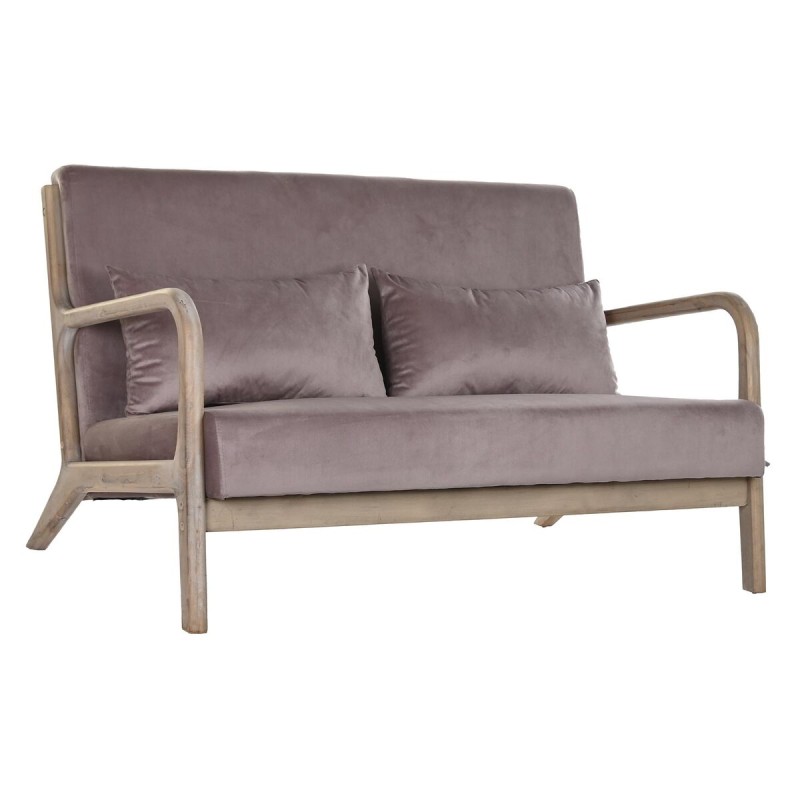 Zweisitzer-Sofa DKD Home Decor Rosa Leinen Kautschukholz Traditionell (122 x 85 x 74 cm)