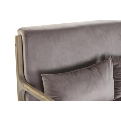 Zweisitzer-Sofa DKD Home Decor Rosa Leinen Kautschukholz Traditionell (122 x 85 x 74 cm)