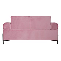 Canapé DKD Home Decor Noir Rose Métal Polyester Moderne (154 x 76 x 76 cm)