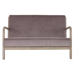 Zweisitzer-Sofa DKD Home Decor Rosa Leinen Kautschukholz Traditionell (122 x 85 x 74 cm)