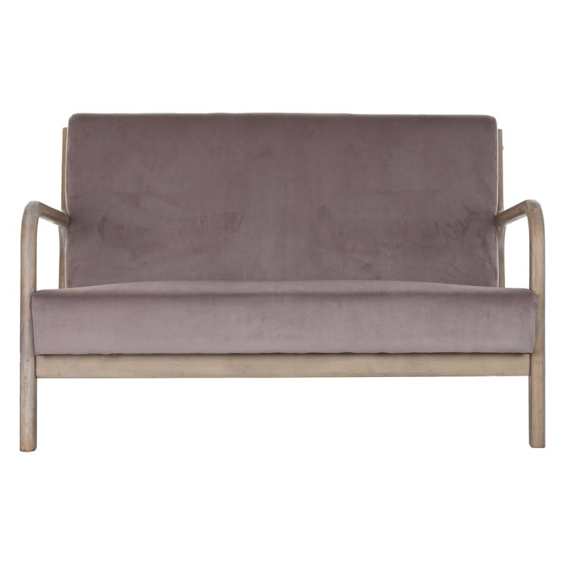 Zweisitzer-Sofa DKD Home Decor Rosa Leinen Kautschukholz Traditionell (122 x 85 x 74 cm)