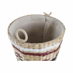 Set de basket DKD Home Decor Polyester Colonial Fibre (38 x 38 x 36 cm)