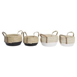 Korb-Set DKD Home Decor 33 x 33 x 20 cm Naturfaser (2 Stück)