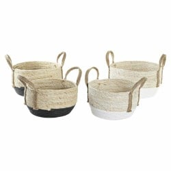 Basket set DKD Home Decor 33 x 33 x 20 cm Natural Fibre (2 Units)