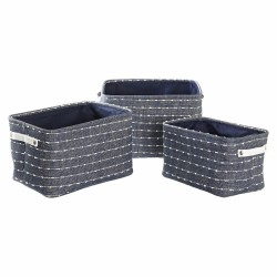 Basket set DKD Home Decor 38 x 28 x 25 cm Polyester