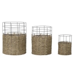 Set de basket DKD Home Decor Métal Colonial Jute (35 x 35 x 45 cm)