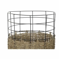 Basket set DKD Home Decor Metal Colonial Jute (35 x 35 x 45 cm)