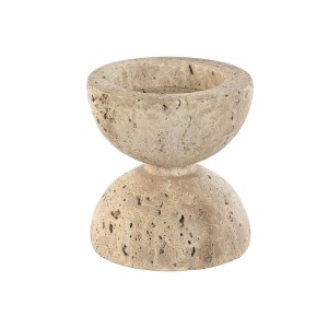 Kerzenschale Home ESPRIT Beige Magnesium 12 x 12 x 12,7 cm