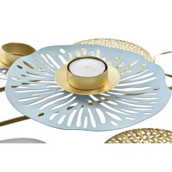 Kerzenleuchter DKD Home Decor Spiegel Gold Metall grün Orientalisch Wasserlilie (54 x 33 x 8 cm)