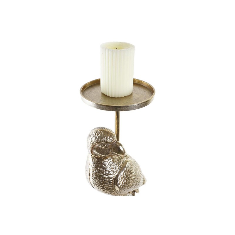 Candle Holder DKD Home Decor Champagne Aluminium Parrot (21 x 21 x 72 cm)