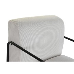 Fauteuil DKD Home Decor Noir Polyester Blanc Fer (64 x 74 x 79 cm)