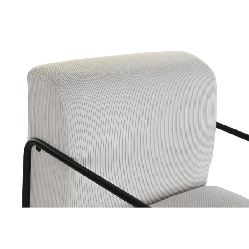 Armchair DKD Home Decor Black Polyester White Iron (64 x 74 x 79 cm)