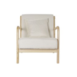 Armchair DKD Home Decor Beige Polyester MDF Wood (65 x 77 x 73 cm)