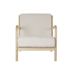 Armchair DKD Home Decor Beige Polyester MDF Wood (65 x 77 x 73 cm)