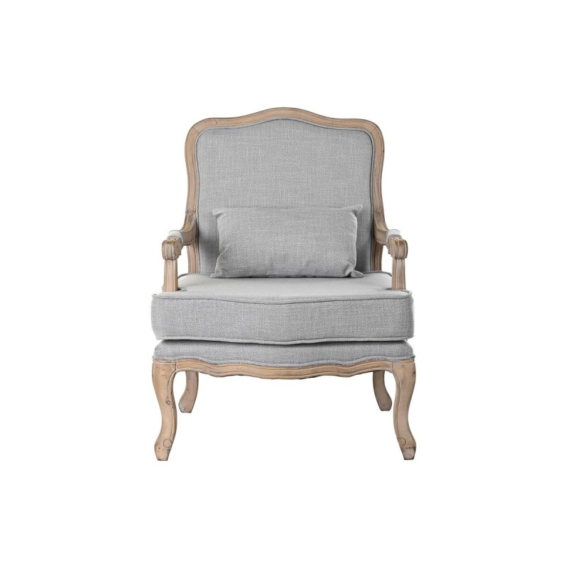 Armchair DKD Home Decor 66 x 66 x 94 cm Natural Wood Light grey