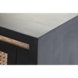 Console DKD Home Decor Naturel Noir Rotin Bois de manguier (125 x 40 x 76 cm)