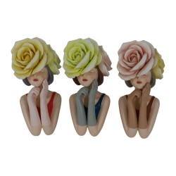 Deko-Figur DKD Home Decor 14,5 x 11,5 x 28,7 cm Damen Bunt (3 Stück)