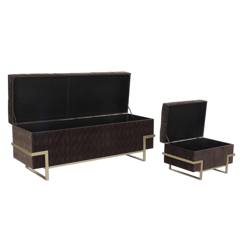 Hocker DKD Home Decor   Gold Metall Braun (120 x 42 x 48 cm)