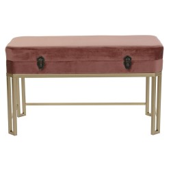 Hocker DKD Home Decor   Rosa Gold Metall (80 x 40 x 47 cm)