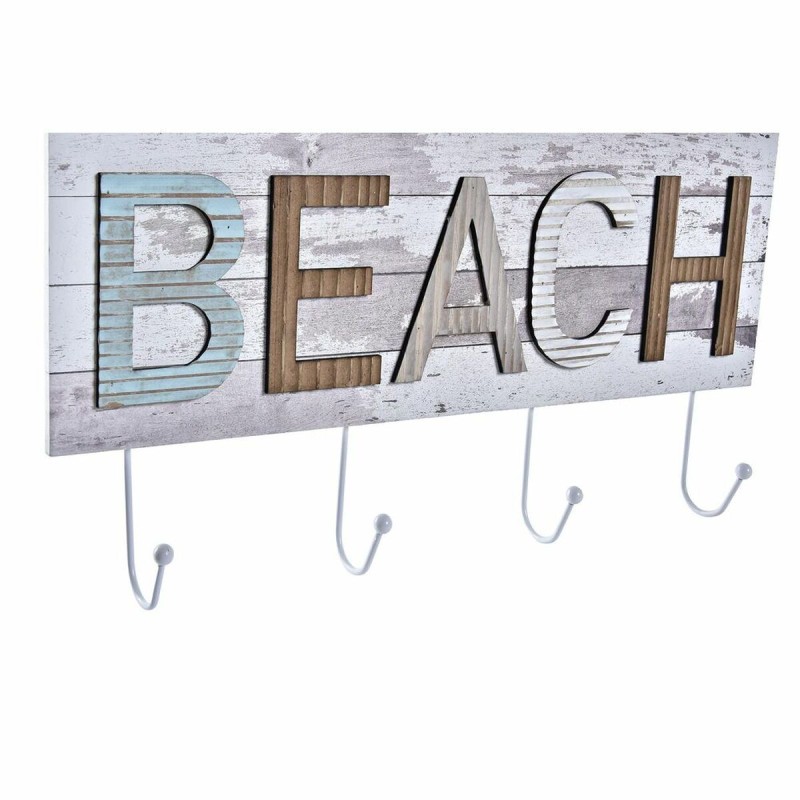 Wall mounted coat hanger DKD Home Decor Wood Metal Beach 45 x 5 x 23 cm (2 Units)