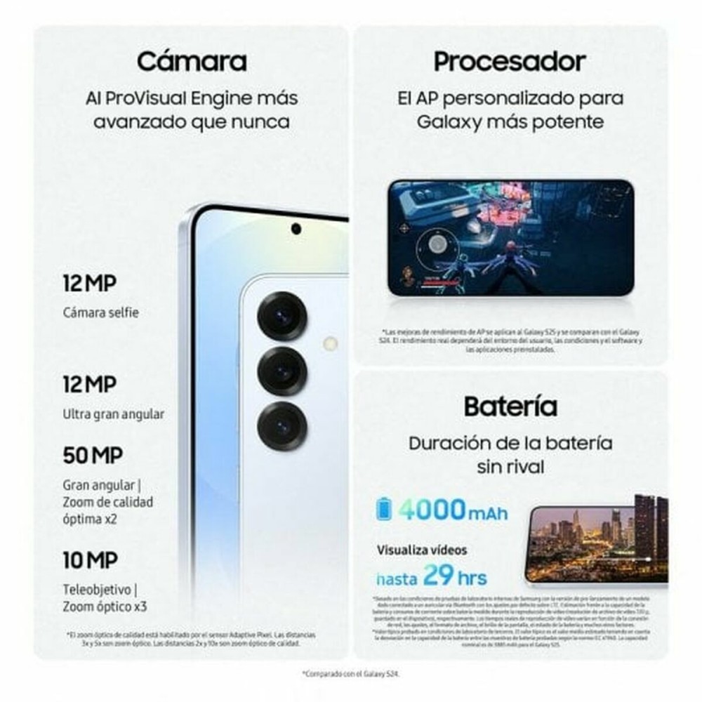 Smartphone Samsung GALAXY S25 6,2" Qualcomm Snapdragon 8 Elite 12 GB RAM 128 GB Gris Argenté
