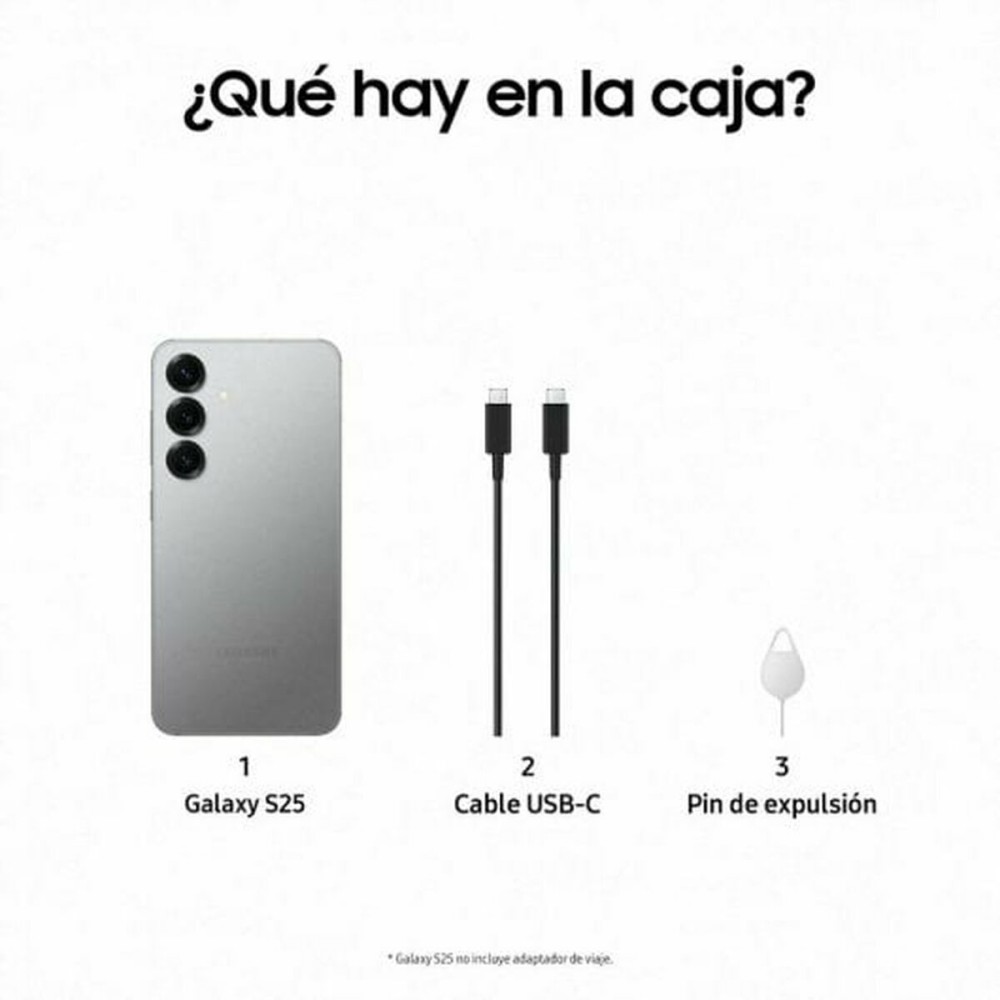 Smartphone Samsung GALAXY S25 6,2" Qualcomm Snapdragon 8 Elite 12 GB RAM 128 GB Gris Argenté