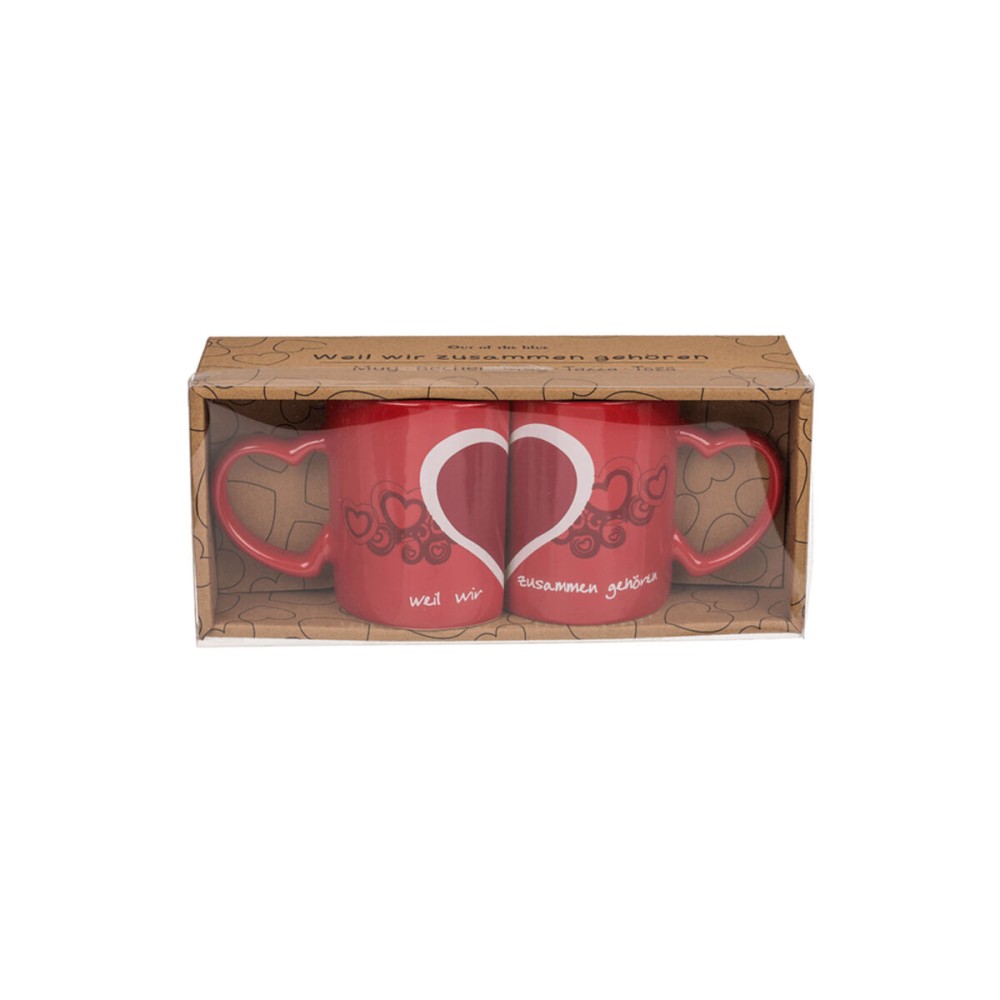 Set of Mugs Out of the Blue Red (2 Units)