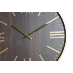 Wanduhr DKD Home Decor 40 x 4 x 40 cm Schwarz Braun Eisen Pendel Holz MDF (2 Stück)