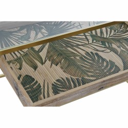 Jeu de 2 tables DKD Home Decor Doré Naturel Bois Métal Verre 90 x 60 x 45 cm