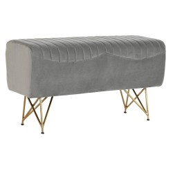 Hocker DKD Home Decor   90 x 31 x 47 cm Grau Gold Metall