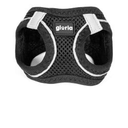 Harnais pour Chien Gloria Air Mesh Trek Star Réglable Noir Taille XXXS (18-20 cm)