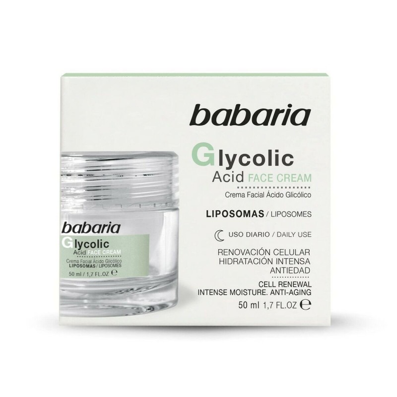 Crème régénératrice Babaria Glycolic Acid Acide glycolique 50 ml