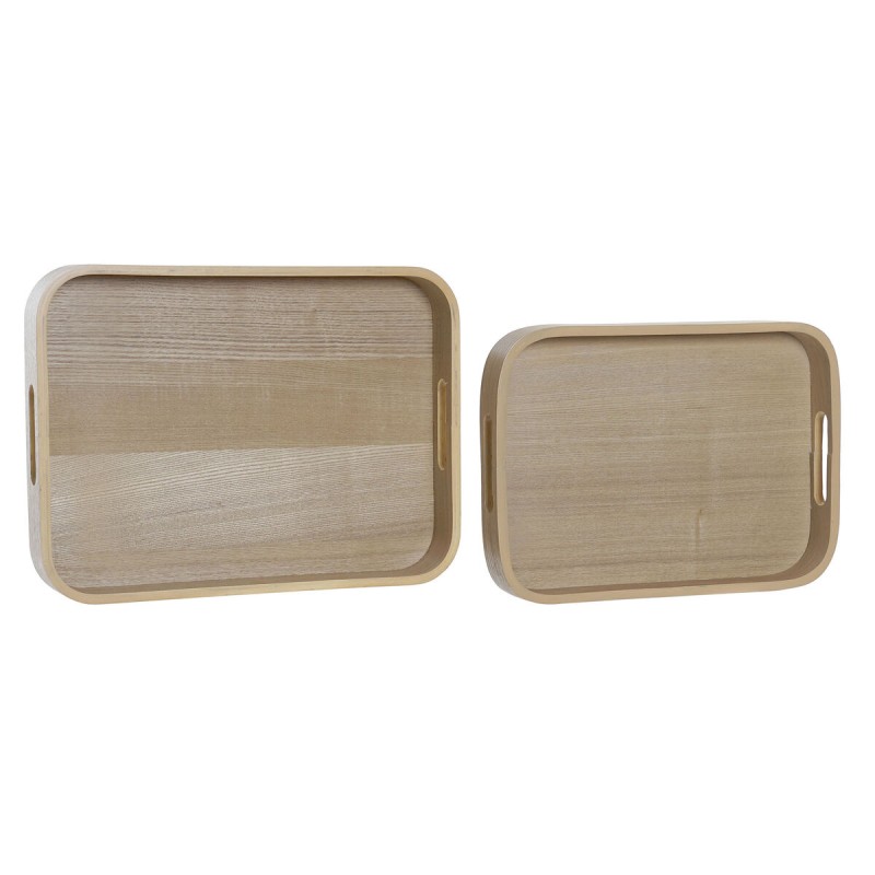 Plateau apéritif DKD Home Decor Naturel Scandinave 40 x 30 x 5,5 cm (2 Unités)