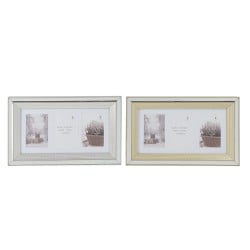 Cadre photo DKD Home Decor Verre polystyrène Doré Argenté Traditionnel 47 x 2 x 29 cm (2 Unités)