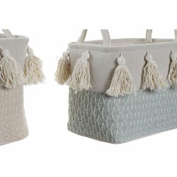 Basket set DKD Home Decor Polyester Fringe (40 x 30 x 30 cm)