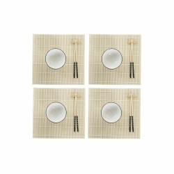 Sushi Set DKD Home Decor Bamboo Stoneware White Oriental 14,5 x 14,5 x 31 cm (16 Pieces)