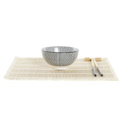 Sushi-Set DKD Home Decor 14,5 x 14,5 x 31 cm Schwarz Steingut Orientalisch (16 Stücke)