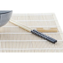 Sushi Set DKD Home Decor 14,5 x 14,5 x 31 cm Black Stoneware Oriental (16 Pieces)