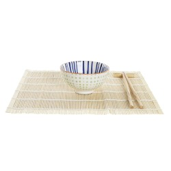 Sushi-Set DKD Home Decor 14,5 x 14,5 x 31 cm Blau Weiß Steingut Orientalisch (16 Stücke)