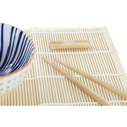 Sushi Set DKD Home Decor 14,5 x 14,5 x 31 cm Blue White Stoneware Oriental (16 Pieces)