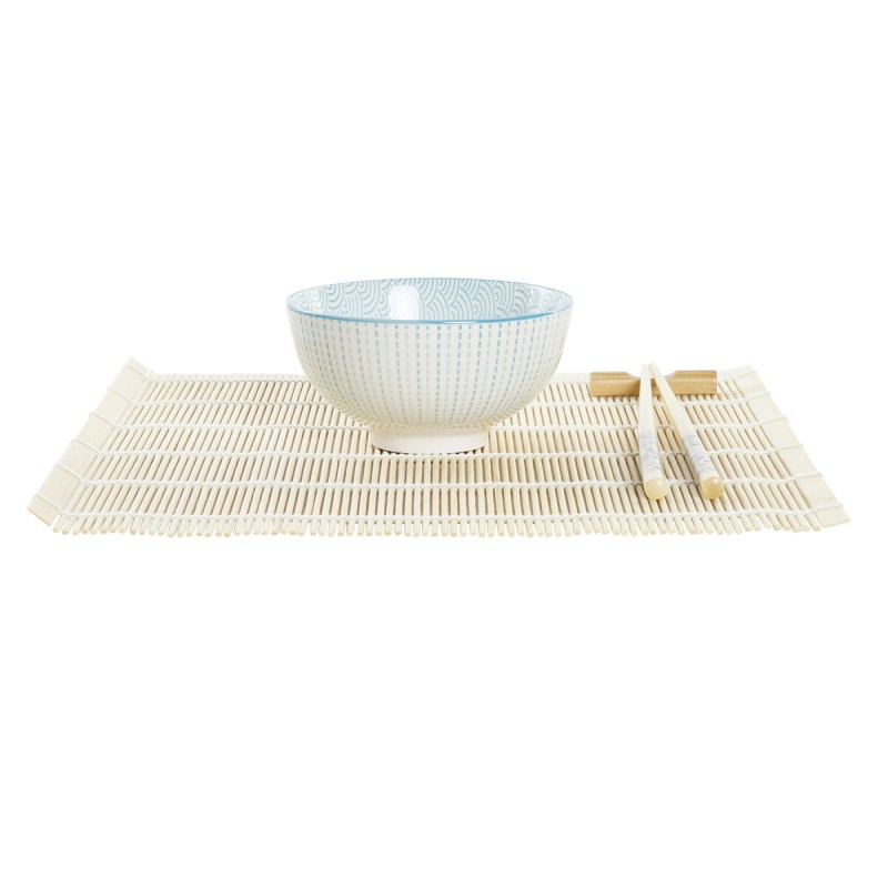 Sushi-Set DKD Home Decor 14,5 x 14,5 x 31 cm Blau Weiß Steingut Orientalisch (16 Stücke)