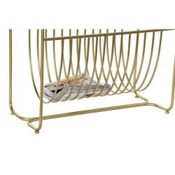 Magazine rack DKD Home Decor Mirror Golden Metal (76 x 35 x 83 cm)