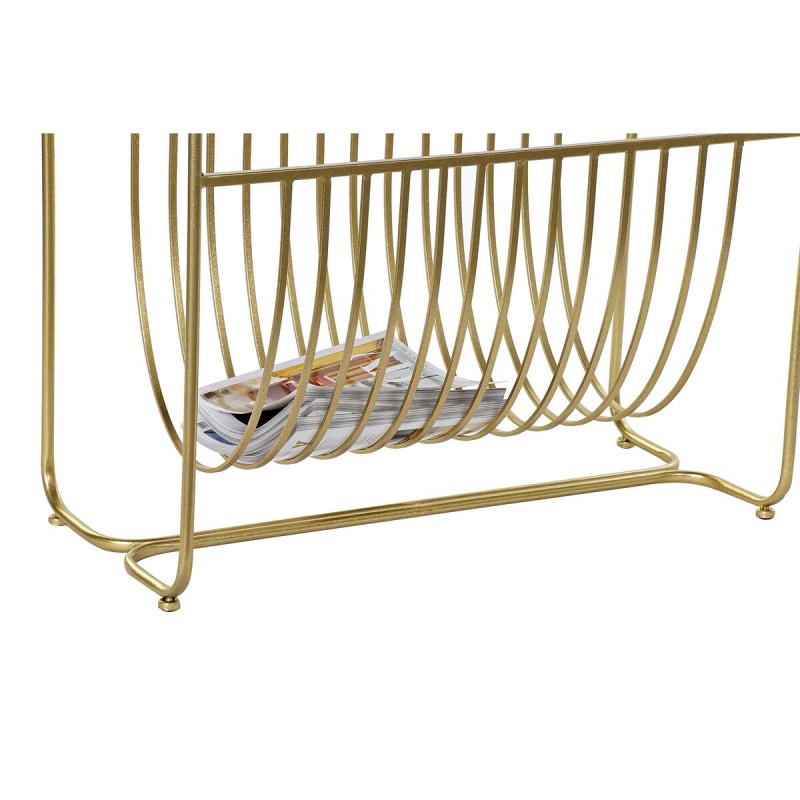 Zeitschriftenkorb DKD Home Decor Spiegel Gold Metall (76 x 35 x 83 cm)