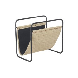 Porte-revues DKD Home Decor 39 x 26 x 36 cm Naturel Noir Métal