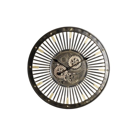 Wall Clock DKD Home Decor Black Golden Iron Vintage 65 x 6,7 x 65 cm