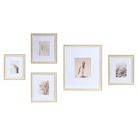 Porte photos mural DKD Home Decor Verre Naturel Blanc Bois MDF Boho (32,5 x 1,5 x 45 cm)